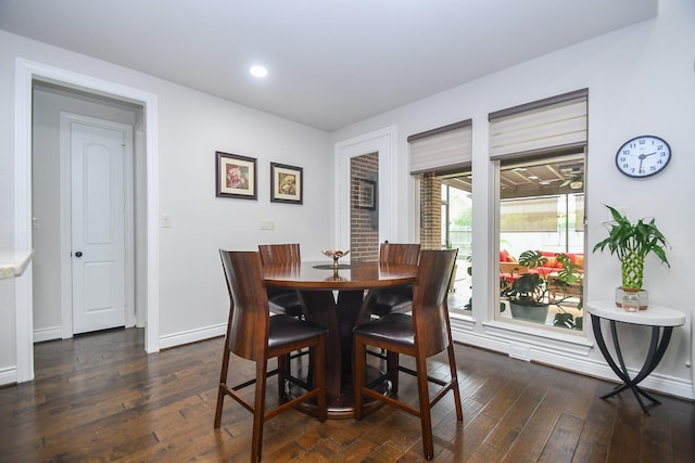 2710 Indigo Manor Ln, Katy, TX 77494 - dining area with dark wood-style flooring and recessed lighting