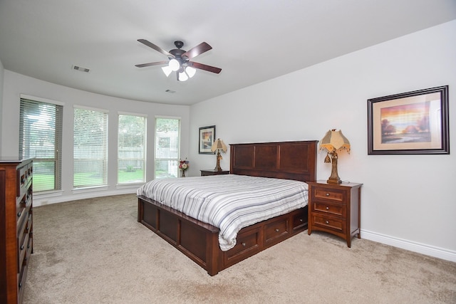 2710 Indigo Manor Ln, Katy, TX 77494 - bedroom featuring light colored carpet and a ceiling fan
