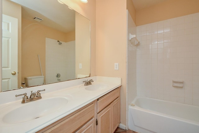 16902 Valley Palms Dr, Spring, TX 77379 - full bath featuring double vanity and tub / shower combination