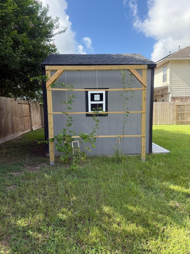 20918 Southhook Ct, Houston, TX 77073 - view of shed featuring a fenced backyard