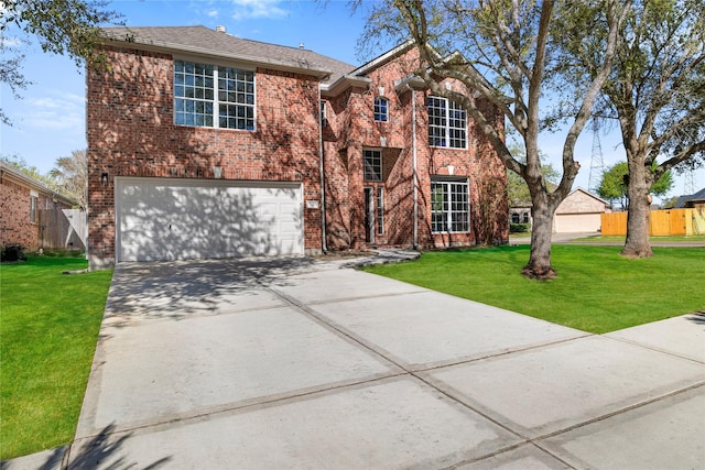 537 Green Cedar Dr, League City, TX 77573 - traditional home featuring an attached garage, driveway, and brick siding