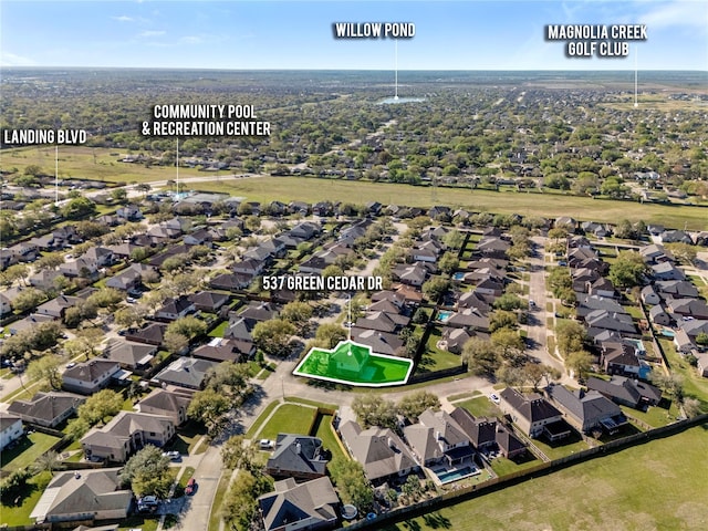 537 Green Cedar Dr, League City, TX 77573 - aerial view of residential area