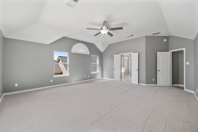 537 Green Cedar Dr, League City, TX 77573 - unfurnished bedroom featuring lofted ceiling, carpet, a ceiling fan, and ensuite bath