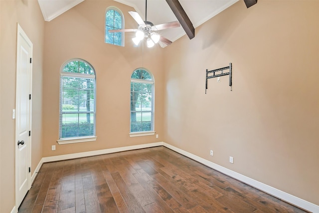 13622 Kluge Corner Ln, Cypress, TX 77429 - empty room featuring dark wood-type flooring and a ceiling fan