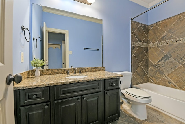 13622 Kluge Corner Ln, Cypress, TX 77429 - bathroom featuring vanity, bathing tub / shower combination, and crown molding