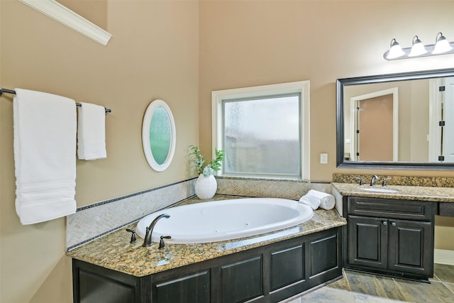 13622 Kluge Corner Ln, Cypress, TX 77429 - bathroom with a whirlpool tub and vanity