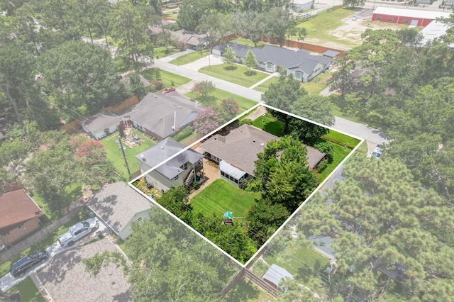 1219 Del Norte St, Houston, TX 77018 - aerial perspective of suburban area with property boundaries highlighted