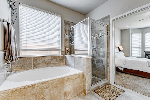 24030 Cannon Anello Ct, Katy, TX 77493 - full bath featuring a bath, ensuite bath, a stall shower, and tile patterned flooring