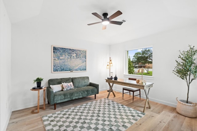 4318 Cheena Dr, Houston, TX 77096 - office with light wood-style flooring and a ceiling fan