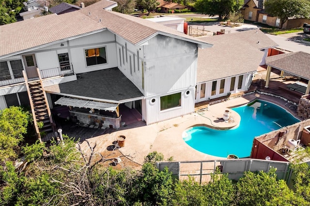 890 Rattlesnake Rd, Harker Heights, TX 76548 - view of pool with a fenced backyard, stairs, and a patio area