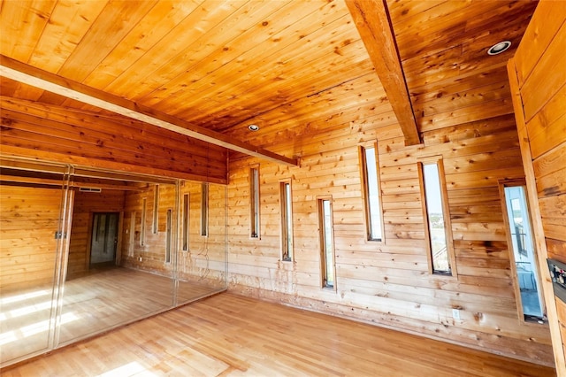 890 Rattlesnake Rd, Harker Heights, TX 76548 - empty room featuring wood finished floors, wood ceiling, and wooden walls