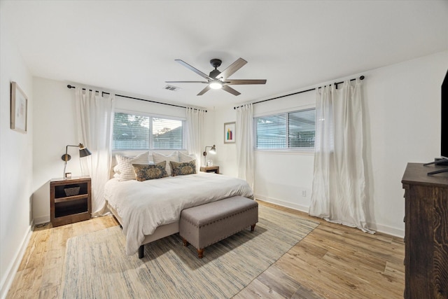4611 Dunsmere St, Houston, TX 77018 - bedroom with light wood-type flooring and ceiling fan