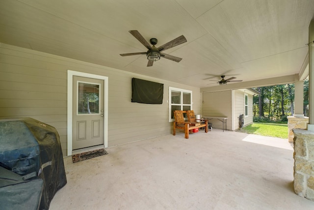 26410 Yaupon Crk, Magnolia, TX 77355 - view of patio with ceiling fan and a grill