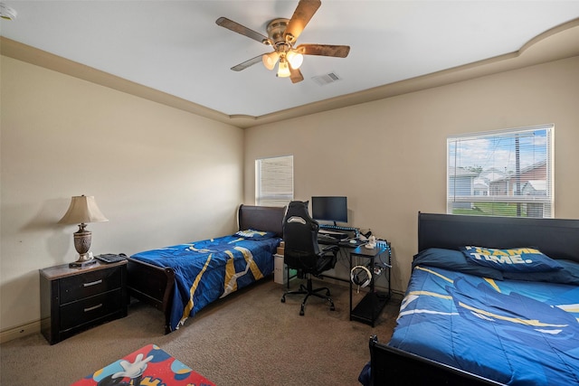 1541 3rd St, Hempstead, TX 77445 - bedroom with carpet flooring and ceiling fan