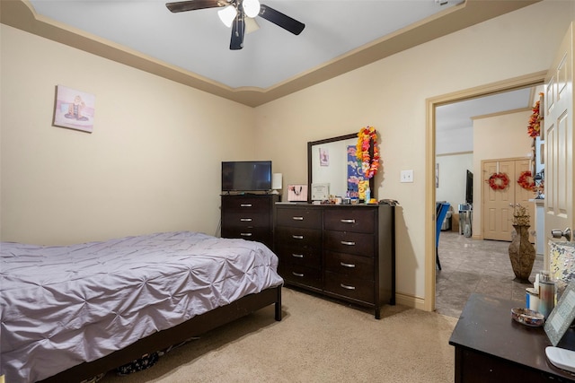 1541 3rd St, Hempstead, TX 77445 - bedroom with ceiling fan and light colored carpet