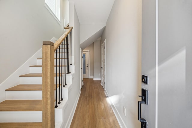 812 Thornton St Unit D, Houston, TX 77018 - stairs featuring wood finished floors and baseboards