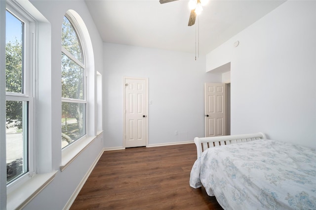 2111 Scenic Hollow Ct, Katy, TX 77450 - bedroom featuring multiple windows, dark wood finished floors, and a ceiling fan