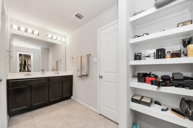 1404 Woods Lake Ct, Houston, TX 77047 - bathroom with tile patterned flooring and double vanity