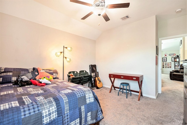 31144 Aspen Gate Trl, Spring, TX 77386 - carpeted bedroom featuring ceiling fan and vaulted ceiling