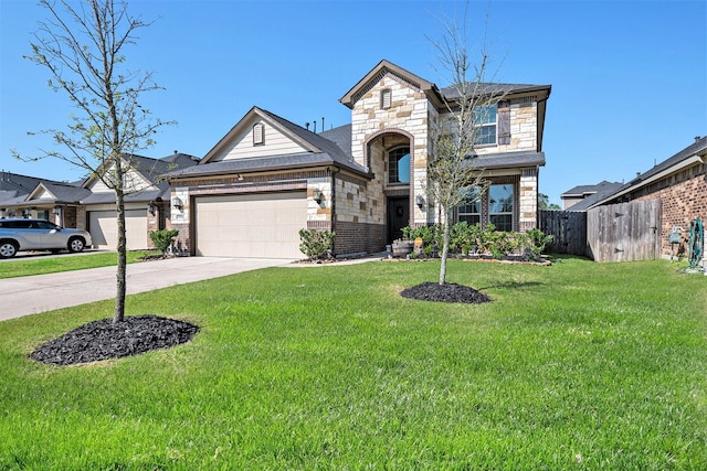 31144 Aspen Gate Trl, Spring, TX 77386 - french provincial home featuring stone siding, a garage, and driveway