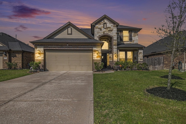 31144 Aspen Gate Trl, Spring, TX 77386 - french country style house with stone siding, driveway, and a garage