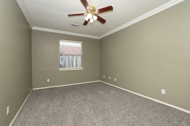 9111 Sutter Ranch Dr, Houston, TX 77064 - carpeted empty room with ceiling fan and crown molding