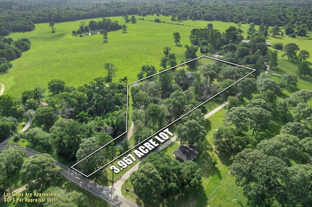 13141 Nicholson Rd, Conroe, TX 77303 - aerial view of sparsely populated area with property boundaries highlighted