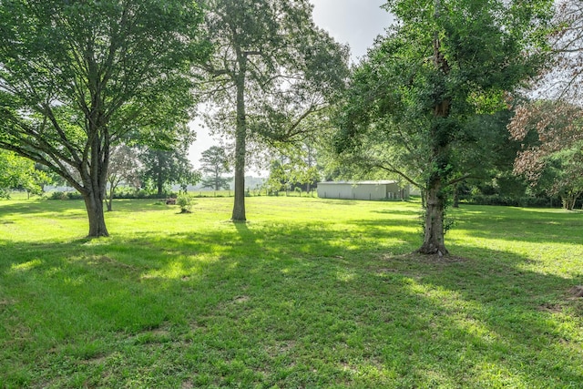 13141 Nicholson Rd, Conroe, TX 77303 - view of green lawn featuring an outdoor structure