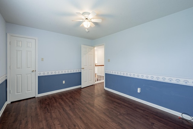 13141 Nicholson Rd, Conroe, TX 77303 - spare room featuring wood finished floors and ceiling fan