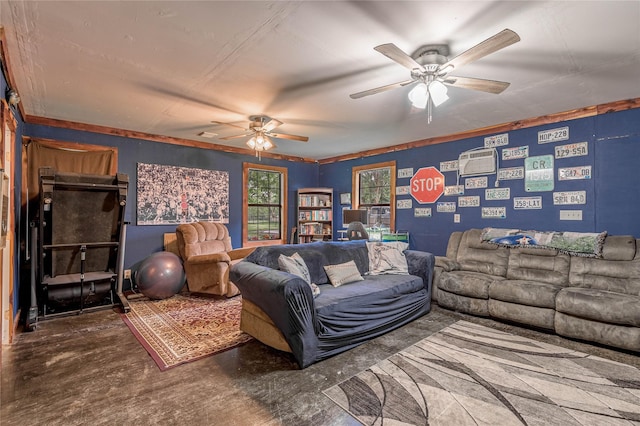 1205 W Houston Ave W, Crockett, TX 75835 - living area with a ceiling fan