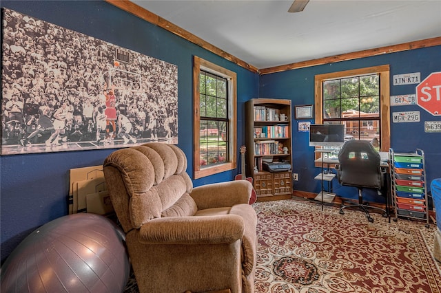 1205 W Houston Ave W, Crockett, TX 75835 - office space featuring ceiling fan
