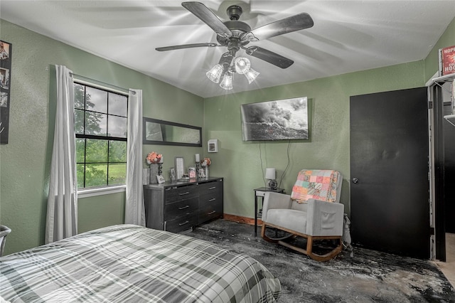 1205 W Houston Ave W, Crockett, TX 75835 - bedroom featuring a textured wall and ceiling fan