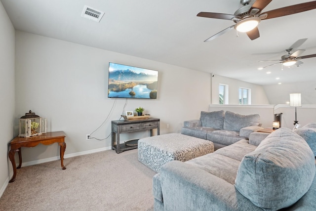 10126 Bayou Oaks Dr, Conroe, TX 77385 - living area with ceiling fan and light carpet