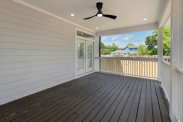 3224 Omega St, Houston, TX 77022 - deck featuring french doors and a ceiling fan