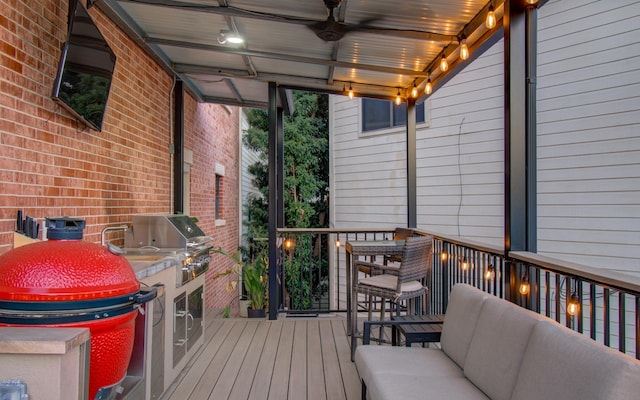 6205 Dell St, Houston, TX 77007 - wooden terrace featuring area for grilling