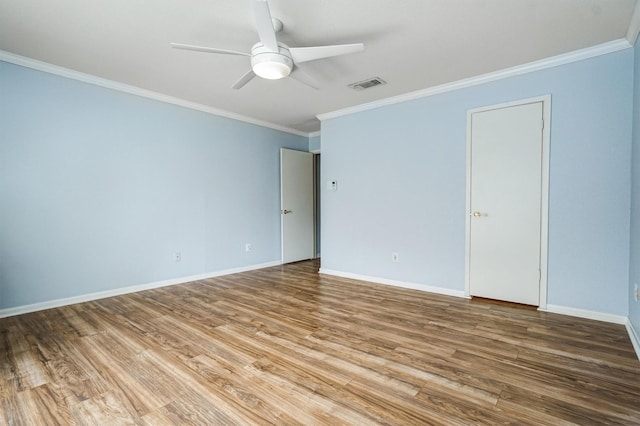 2601 Augusta Dr Unit 26, Houston, TX 77057 - unfurnished bedroom with crown molding, wood finished floors, and ceiling fan