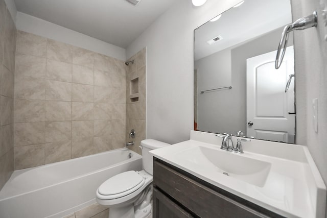 23714 Piedmont Forest Dr, Katy, TX 77493 - bathroom with vanity, bathing tub / shower combination, and tile patterned flooring