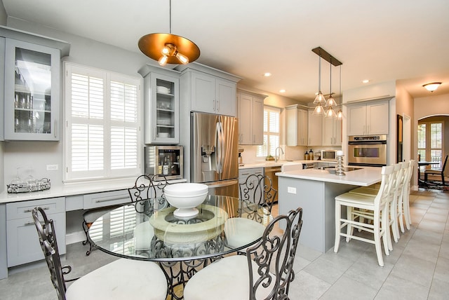 14023 Armant Place Dr, Cypress, TX 77429 - dining area with recessed lighting and light tile patterned floors
