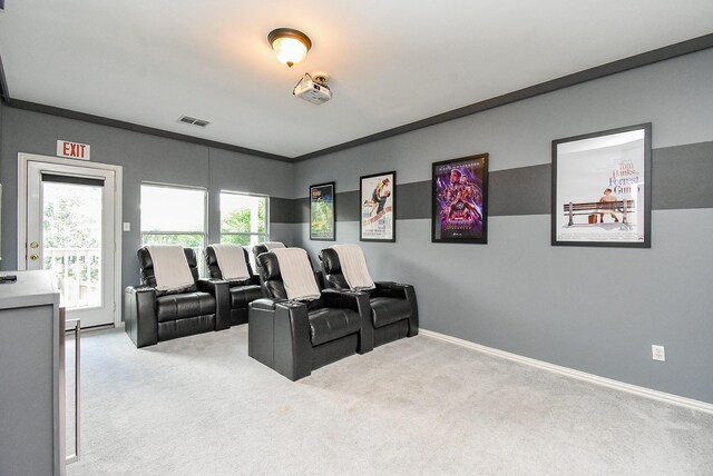 14023 Armant Place Dr, Cypress, TX 77429 - carpeted cinema room featuring plenty of natural light and ornamental molding
