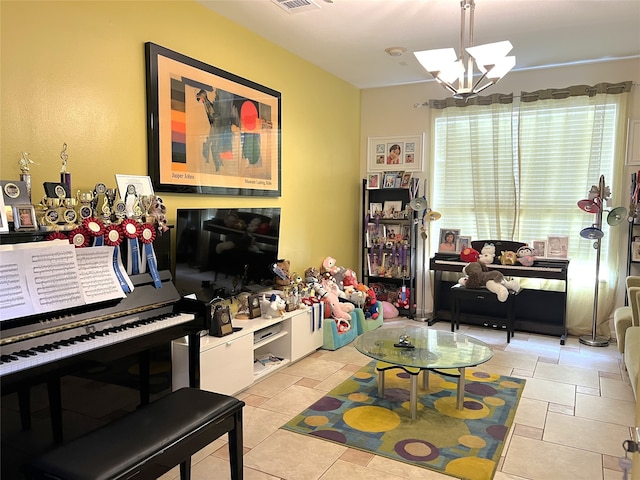 13518 Oak Bend Forest Dr, Houston, TX 77083 - living area featuring a chandelier