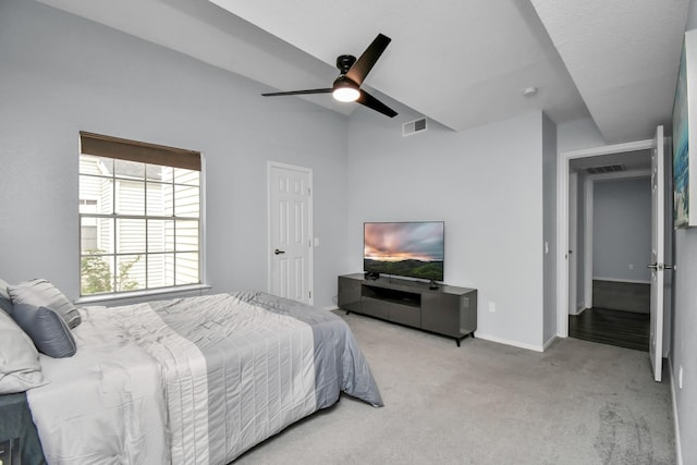 9809 Richmond Ave Unit B13, Houston, TX 77042 - bedroom featuring light carpet and ceiling fan