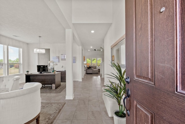 1503 Wheatley Hill Ln, Katy, TX 77494 - entryway featuring light tile patterned floors and recessed lighting