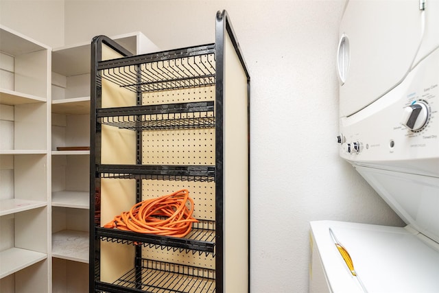 14777 Wunderlich Dr Unit 1103, Houston, TX 77069 - storage area with stacked washer / drying machine