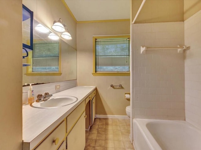 602 Devereaux St, Diboll, TX 75941 - bathroom with vanity, bathtub / shower combination, and crown molding
