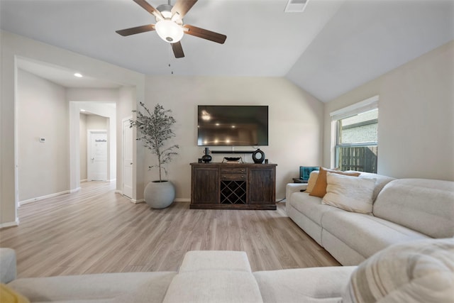 4607 Primrose Valley Ln, Fulshear, TX 77441 - living area with a ceiling fan, light wood-type flooring, and recessed lighting