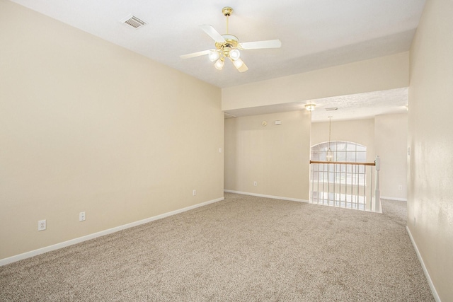 2521 Sea Horse Ct, Seabrook, TX 77586 - carpeted spare room with ceiling fan and a chandelier