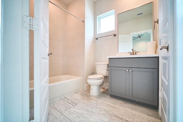 2802 Grand Fountains Dr Unit C, Houston, TX 77054 - bathroom with vanity, washtub / shower combination, and marble finish flooring