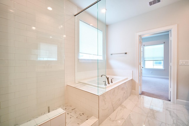 2802 Grand Fountains Dr Unit C, Houston, TX 77054 - full bathroom with a bath and marble finish flooring