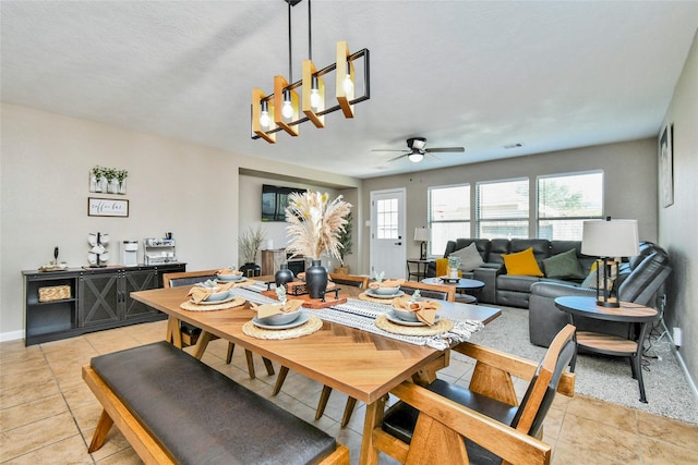 10515 Kentington Oak Dr, Humble, TX 77396 - dining room featuring ceiling fan and light tile patterned flooring
