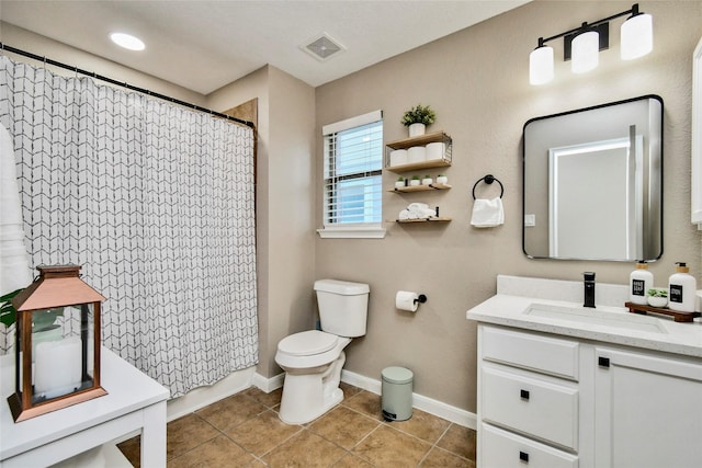 10515 Kentington Oak Dr, Humble, TX 77396 - full bathroom featuring vanity, tile patterned flooring, and a shower with shower curtain